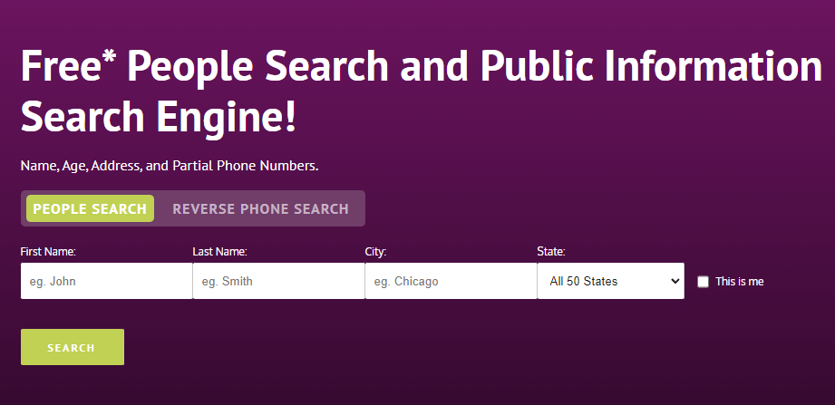 Search by Name and Advanced People Search in ZabaSearch
