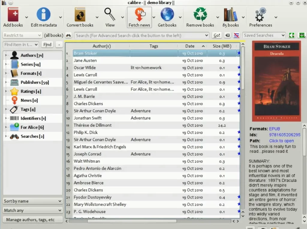 Calibre Best for being open source and free Epub reader